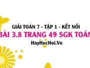Bài 3.8 SGK Toán 7 tập 1 Kết nối tri thức